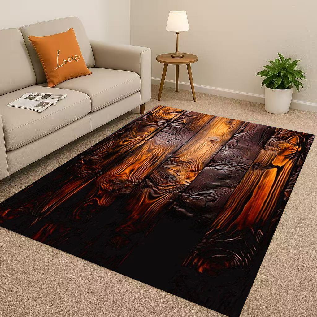 Retro Wood Grain Tree Growth Ring Brown Gray Living Room Non Slip Area Rug Carpet for Bedroom Playroom Sofa,Home Decor Doormat