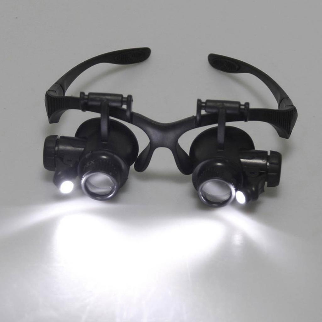 LED Light Eye Magnifying Glasses 8 Lens Magnifier Magnifying Suitable for Eyelash Extension Painting