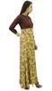 Bimba Women's Floral Parited Shirt Collar Long Maxi Jilbab Full Sleeve