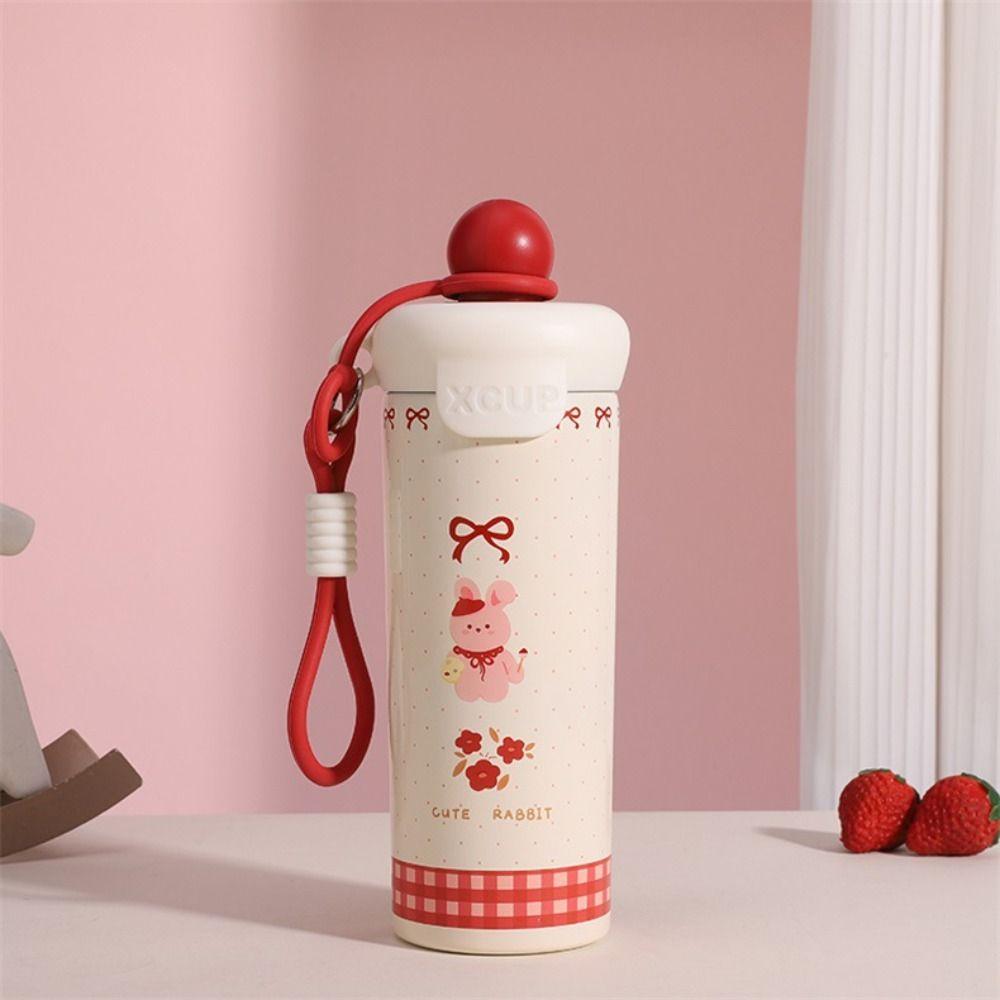 Large Capacity 316 Stainless Steel Cup With Strap Vacuum Flask Leakproof Water Bottle  Office Use