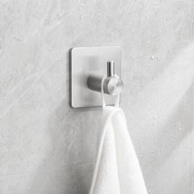 2 PCS Stainless Steel Adhesive Hook Silver Towel Hook Practical Coat Hook  Home Supply