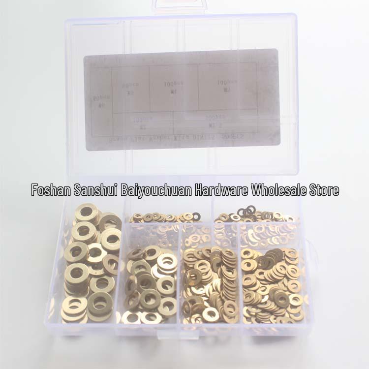 500-Piece Set: Brass Flat Washers M2-M6 Sizes