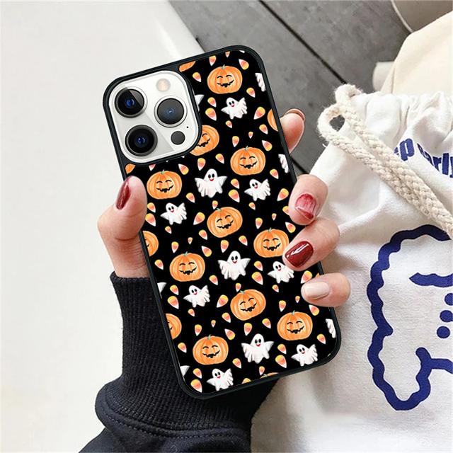 Pumpkin Halloween Bat Witch Boo Phone Case Cover for iPhone 17 Air 16 15 14 13 11 12 Pro Max Plus Shell Coque