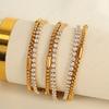 ODM 18K Gold Plated Stainless Steel Fashion White Zircon Bracelets Adjustable Tennis Multi-layer Luxury Jewelry for Women