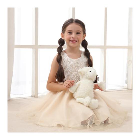Apricot Lamb White Sheep Plush Toy, Soft and Cute, Fluffy White Sheep, Suitable for Boys and Girls 23cm