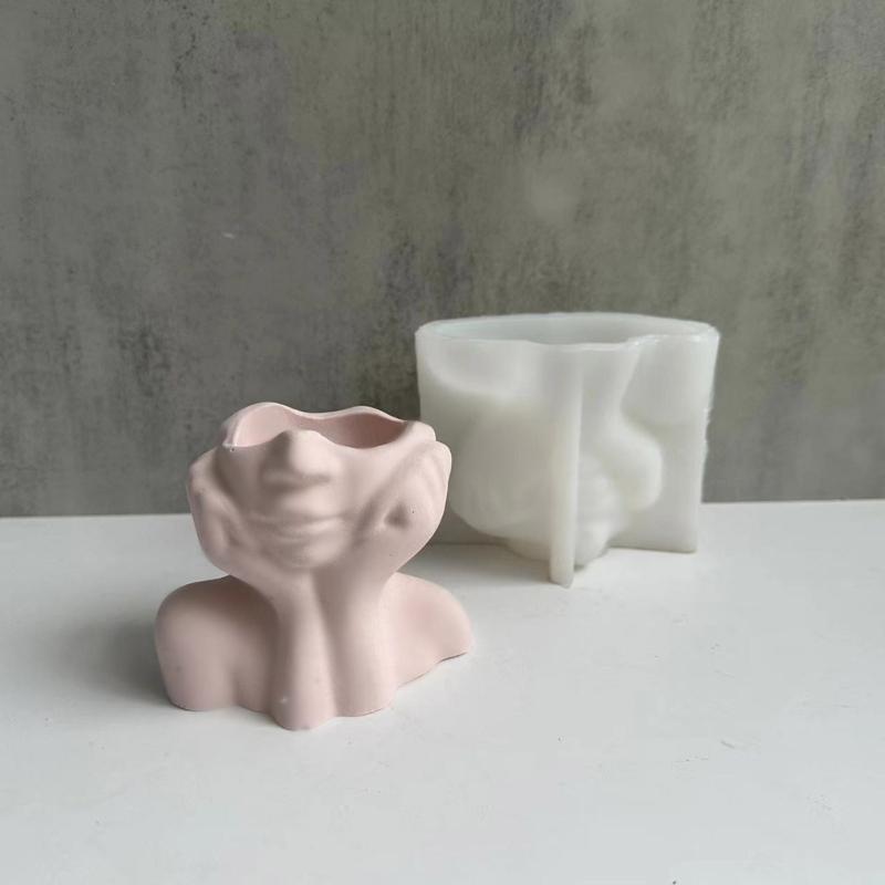 Succulents Flower Pot Resin Silicone Mold Suitable for Diy Garden Concrete Flower Pot Candle Holder Crafts Home Decor
