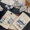 Korean Denim Blue Bow Children's Hairpin Hairpin Cute Baby Headdress Hairpin Bangs Broken Hair Side Clip Hair Accessories