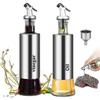 Oil Bottle, Oil Dispenser Olive Oil And Vinegar Dispenser Bottle Set,stainless Steel Transparent Glass Oil Bottle For Kitchen And Bbq,with Dripless Sp