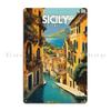 Sizilien Italien Reise Kunst Poster Metallschild Poster Vintage Party Designs Teller Haus Blechschild Poster