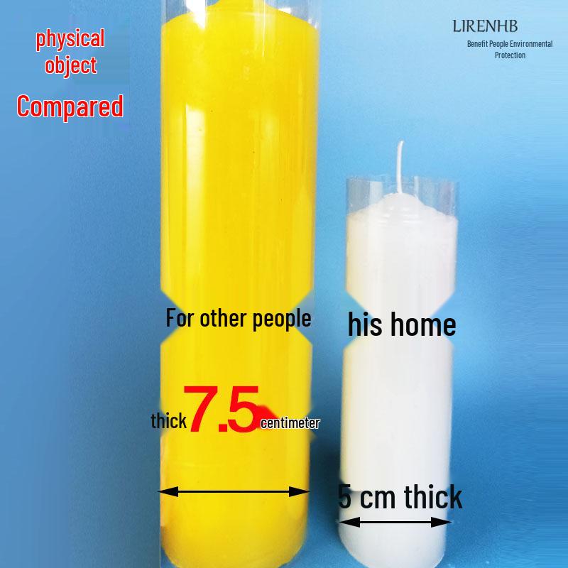 Large Red, White, & Yellow Cylinder Candle - Thick Household Lighting Candle
