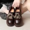 Thick-Soled Small Leather Shoes For Women Lace-Up New British Style Women's Shoes For Spring And Autumn Casual Shoes Loafers