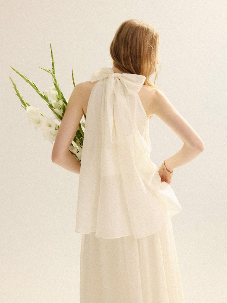 Sinseuden Rosette Halterneck Blouse