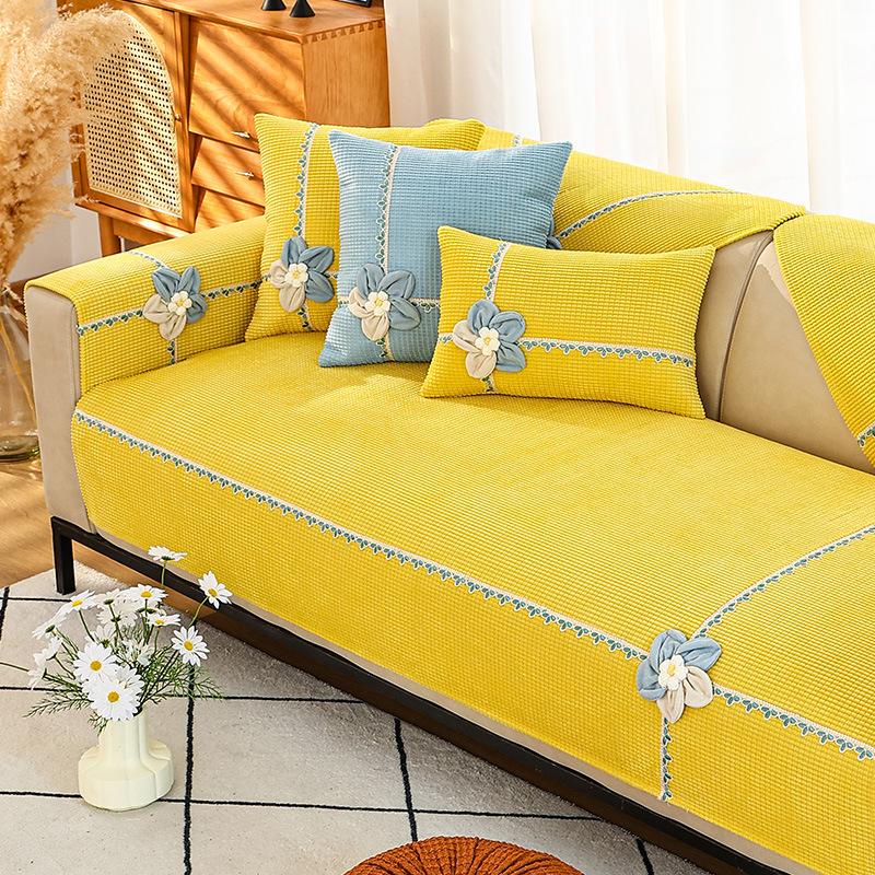 Sofa Cushion Winter Plush Rustic Style Simple Modern Four Seasons Universal Sofa Cover Cover Non-slip Cover Cloth