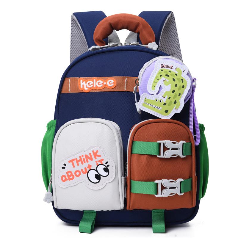 

Школьный рюкзак мультяшный иностранный воздушный мешок для мальчиков и девочек милый трендовый маленький школьный рюкзак повседневный детский школьный рюкзак темно-синий