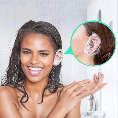 100 Piezas Protectores de Oídos Desechables Cubreorejas Impermeables para Tinte de Cabello Cubreorejas de Plástico Impermeables Paquete Gorros de Ducha para Oídos para Baño