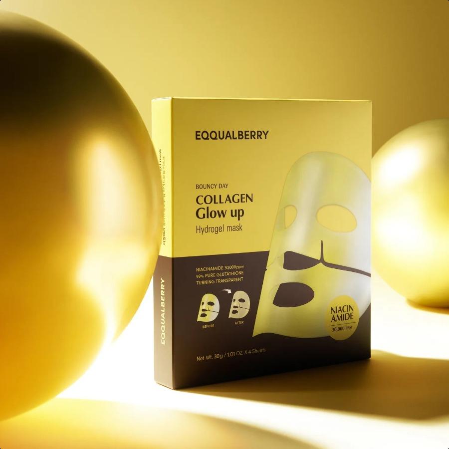 EQQUALBERRY Collagen Glow Up Hydrogel Mask 4P Mask 4P