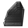 Office Desk Organizer Black Iron Mesh 3 Tier Paper Letter Tray 2 Pen Holder and File Organizer