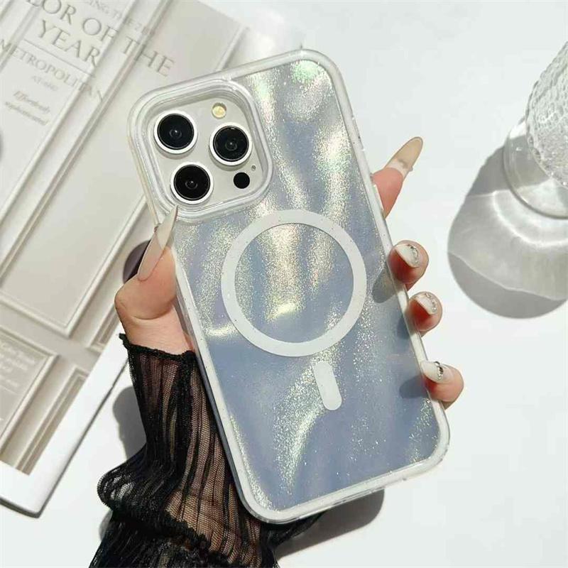 

Роскошный модный магнитный чехол для телефона с рисунком зыбучих песков для iPhone 16 15 14 13 12 11 Pro Max противоударный чехол iPhone 16 Pro Max белый