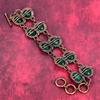 Faceted zambian emerald bracelet copper wire wrapped adjustable chain bracelet gemstone jewelry handmade bracelet for gifts copper jewelry