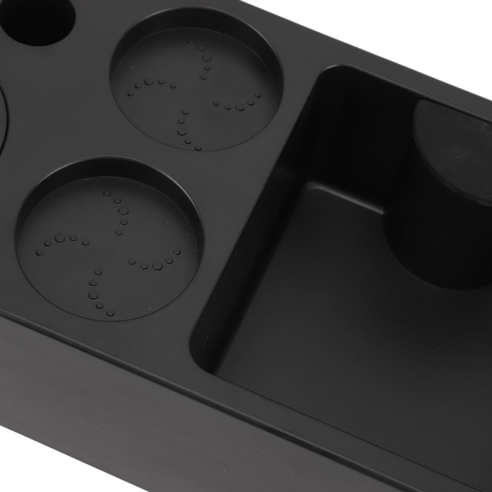 Black Portafilter Stand ABS Material Espresso Organizer Modern Coffee Tamping Station For Home