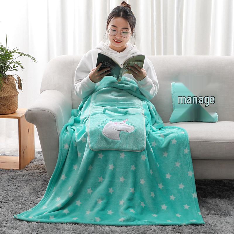 Customized Cartoon Pillow-Blanket: Portable for Car, Crib, or Dormitory Use