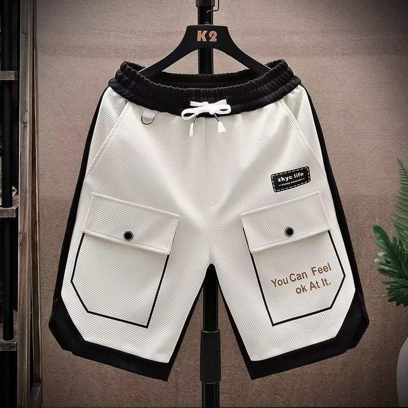 Summer Running Shorts Men Casual Jogging Sport Short Pants Patchwork Drawstring Loose Dry Gym Sports Shorts