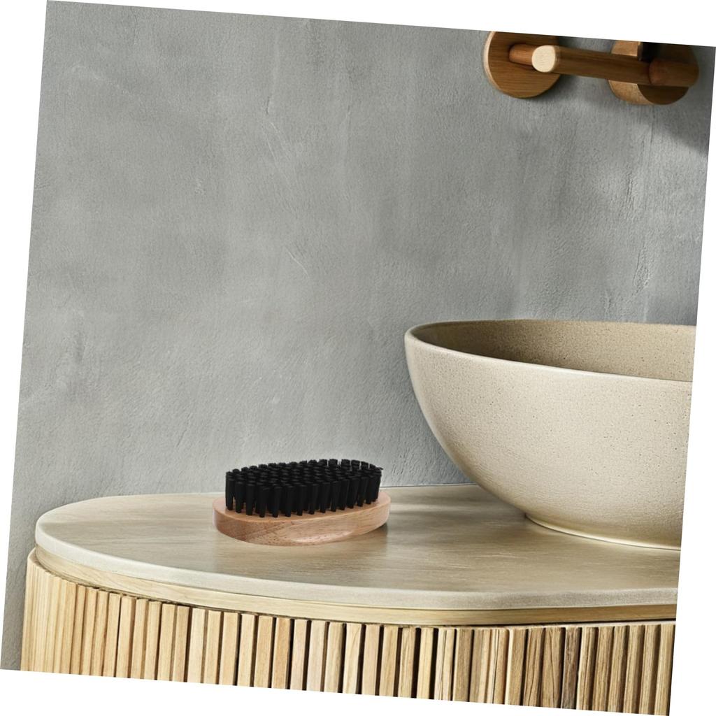 ELAYARD Beard Natural Wooden Durable Cleaning Beard Men's Brush, Bristles, Handle, Tool, Sling, Men's Grooming, Portable.