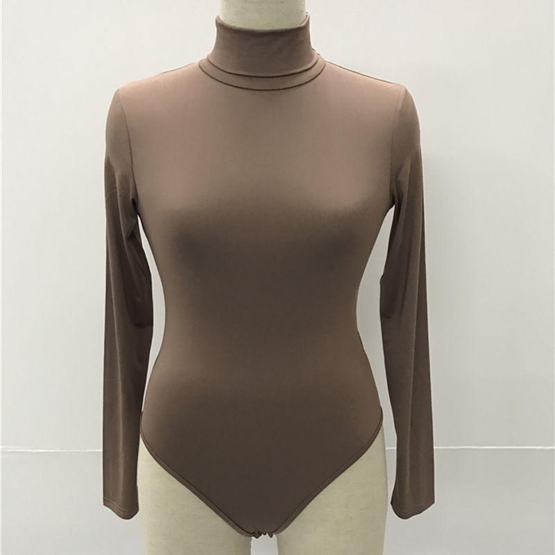Winter Turtleneck Women Long Sleeve Basic Bodysuit Stretch Solids Tshirt Top