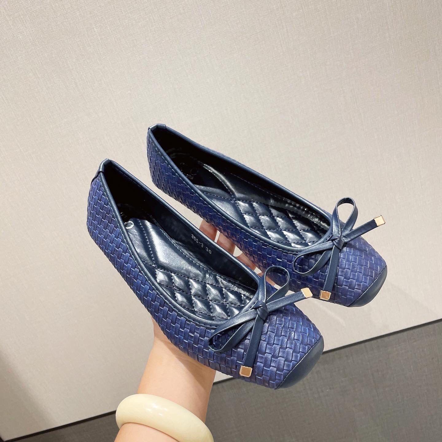 2024 Spring Summer Ballet flats Women Single Shoes Elegant Flat Ladies Brand Black Blue — фото 3