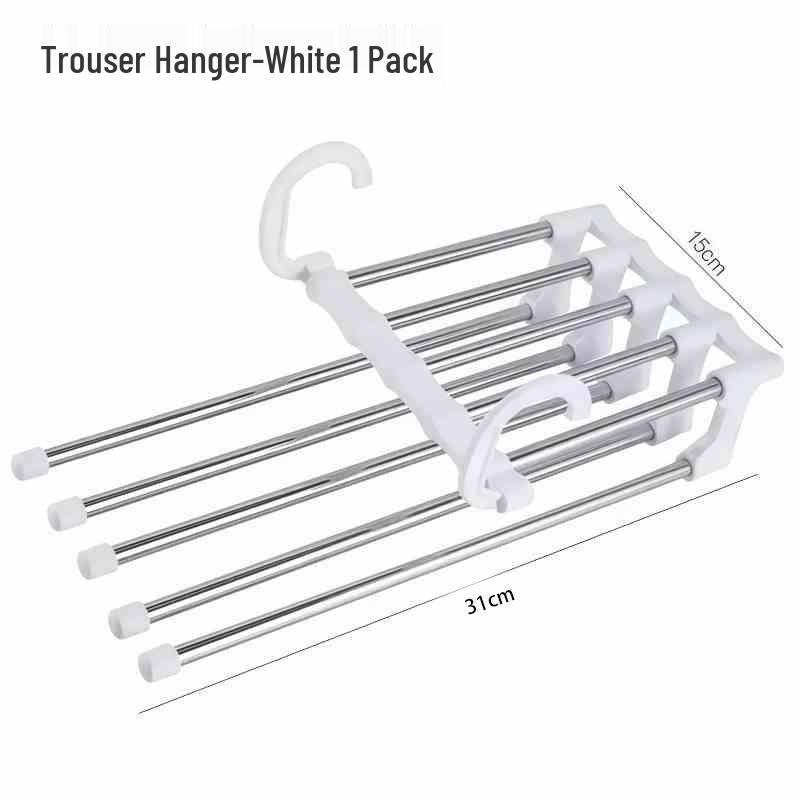Stainless Steel Multi-Layer Folding Pants Rack Ladder with Clips