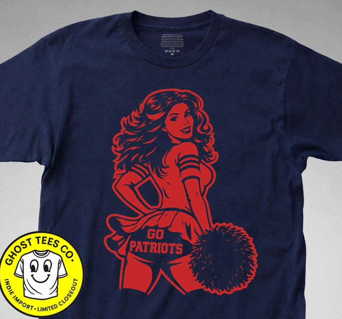 Go PATRIOTS T-Shirt cheerleader football fan new england nfl team super bowl 3XL