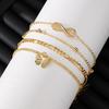 Retro Multi-layer Butterfly & Star Fishbone Women's Tassel Anklet Set