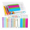 Big Eye Sewing Needle Set Embroidery Bent Needle Crochet Hooks with Curved Tip for Wool Sewing Hand Knitting Crocheting