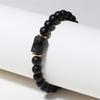 Twelve Constellations Beaded Elastic Bracelet For Men And Women With Black Matte Agate For Travel Gifts