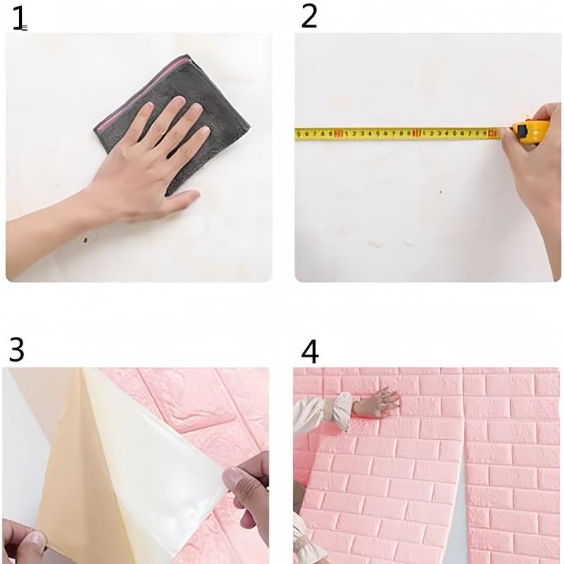 1 Roll of  Wall Sticker Imitation Brick Bedroom Home Decoration Waterproof Self-adhesive DIY Wallpaper Living Room TV Background