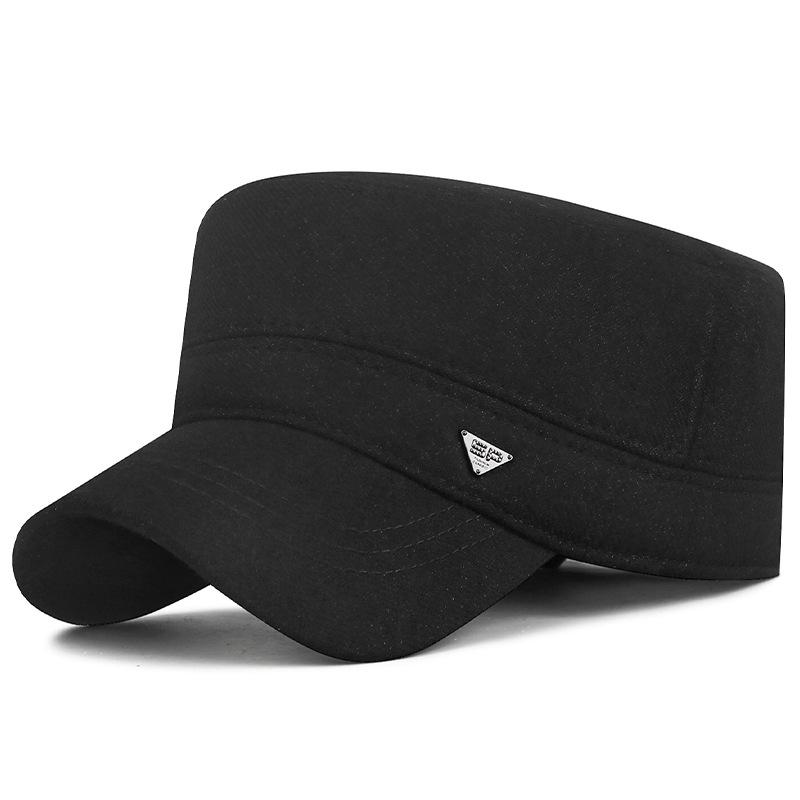 

NORTHWOOD Winter Men s Flat Top Hat with Thick Velvet Ear Protection Baseball Hat Warm Cotton Trucker Hat 55-60 cm чёрный