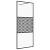 Vidaxl Shower Wall, Transparent ESG Glass, 80X195 Cm, Black
