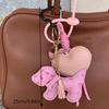 Cute Cartoon Pu Leather Puppy Pendant Y2K Creative Keychain Bag Ornament Backpack Hanging Decoration Car Keyring Gifts