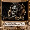 Skull Gothic (266) Theme Wall Tapestry Customized With Name Text Personalized Hanging Tapestry For Bedroom Living Room Decor