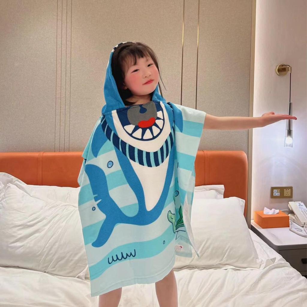 Adorable Cartoon Baby Bath Poncho - Soft, Skin-Friendly, Non-Shedding, Quick-Dry, Absorbent Towel