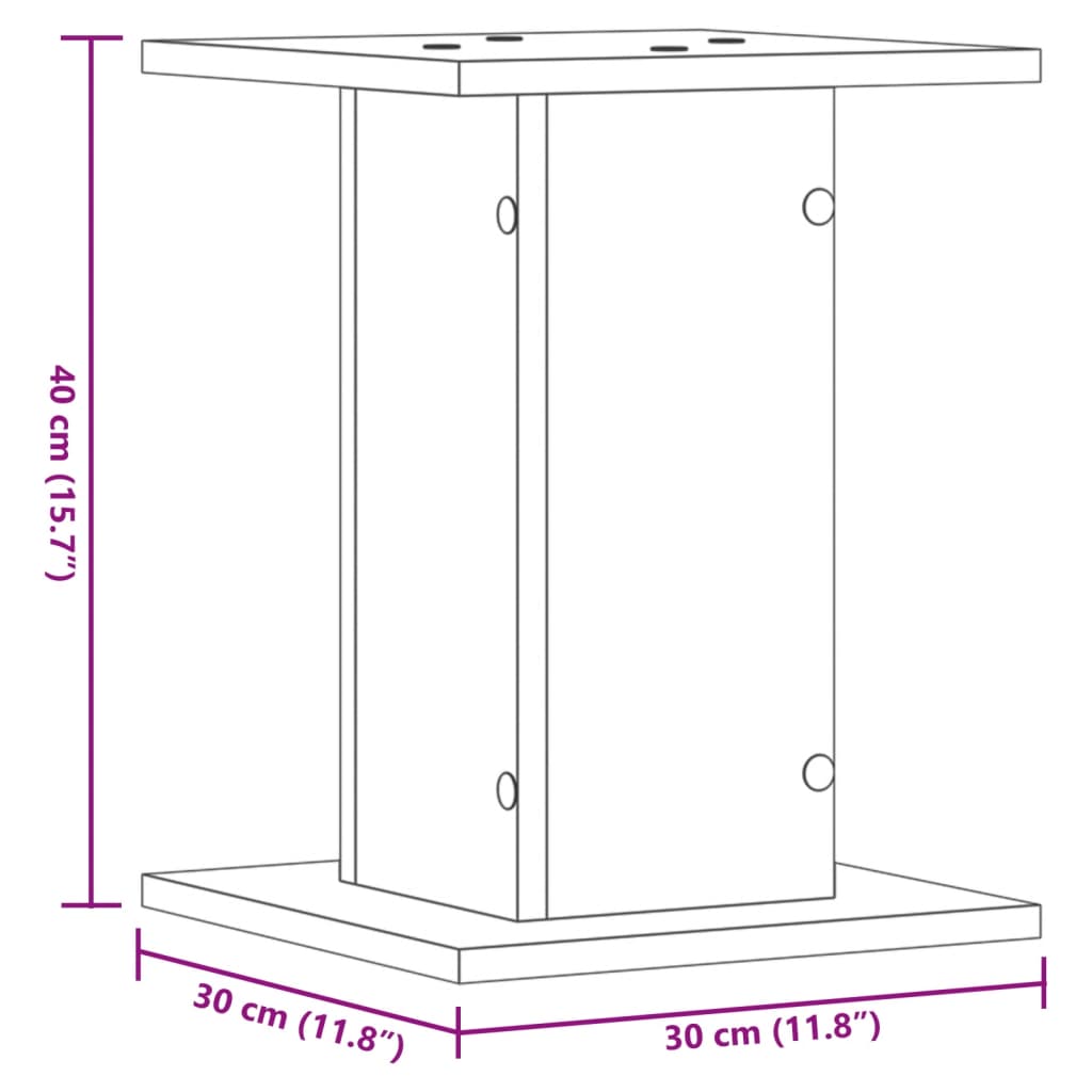 Speaker Stands 2 Pcs Grey Sonoma 30x30x40 Cm Particleboard