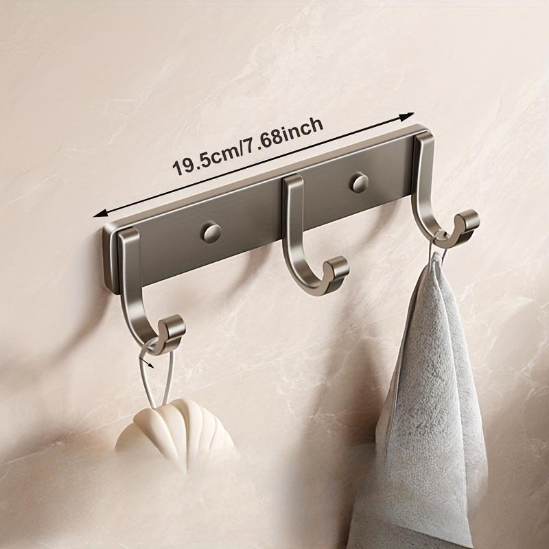 

1pc No-Drill Space Aluminum Clothes Hanger, Suitable for Bathroom, Laundry Room, Cloakroom, Behind Door and Kitchen, Strong Adhesive