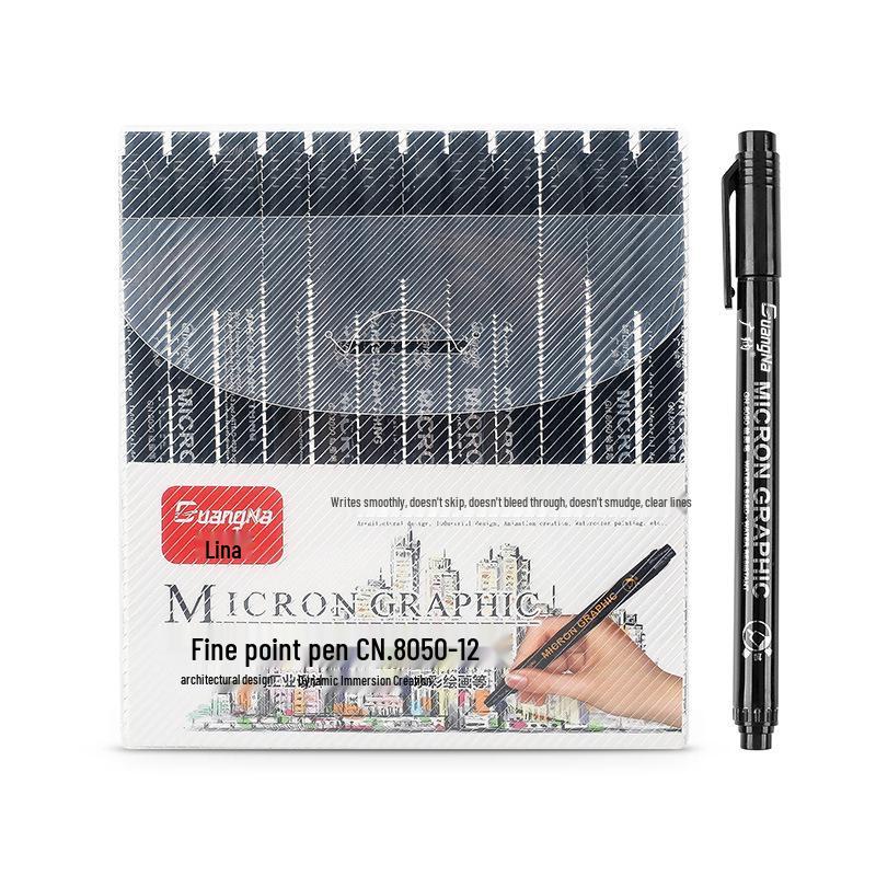 Guangna 8050 Needle Point Archival Ink Pen Set for Sketching and Outlining