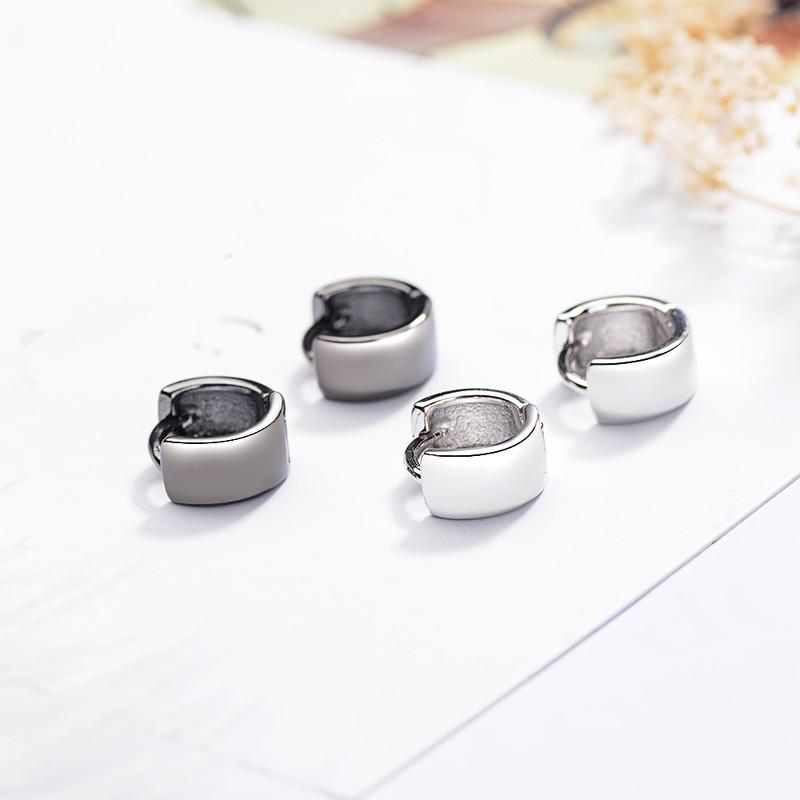 Trendy černé kruhové náušnice pro ženy Šperky Móda Stříbrné náušnice 925 Dívčí doplňky k narozeninám Žena