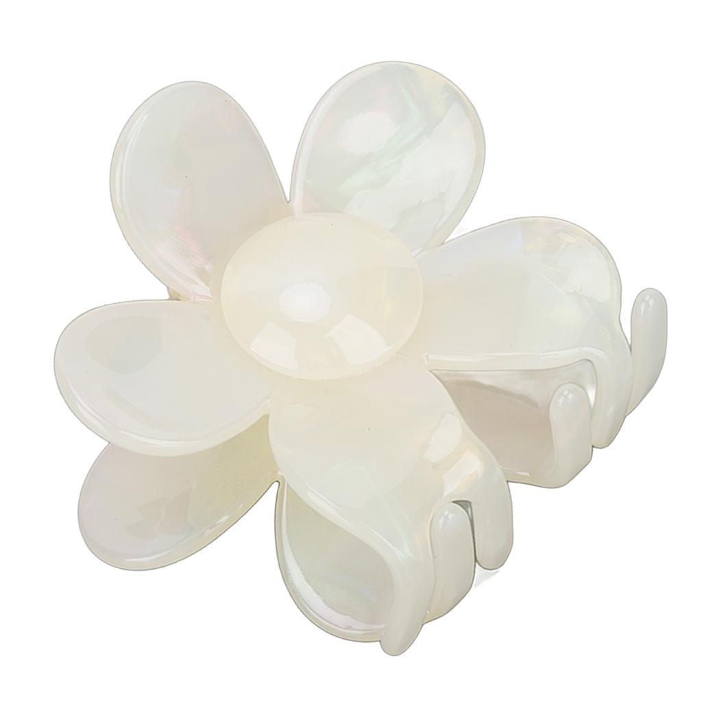 Flower Shape Hair Clamp Acetate Plastic Hair Claw Clip Back Head Headwear for Women Girls Creamy