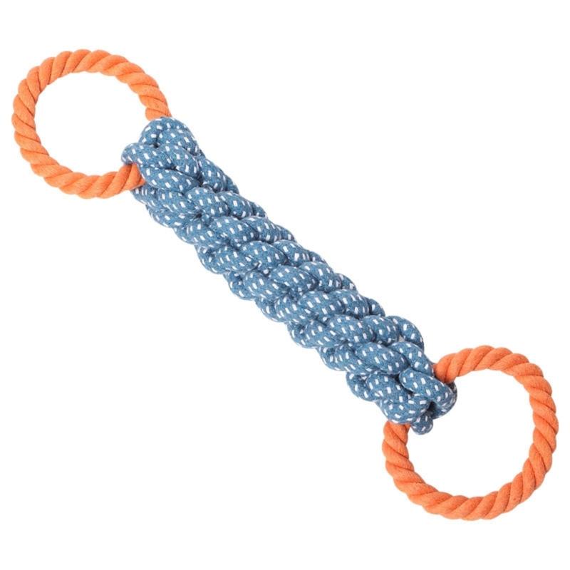 

Colorful Interactively Dog Chew Rope Toy Natural Cotton Rope Dental Chew Toy for Aggressive Chewers 1 синий