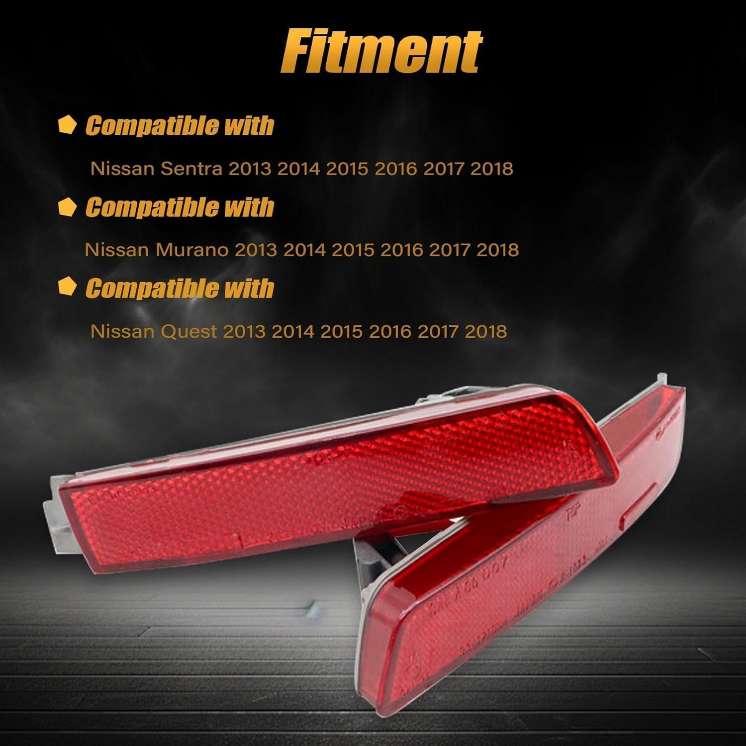 Priprilod Rear Bumper Reflector Set Left&Right Fit For Infiniti FX35 FX37 FX50 QX70 2009-2017 Fit For Nissan Juke Nismo Murano Quest Sentra