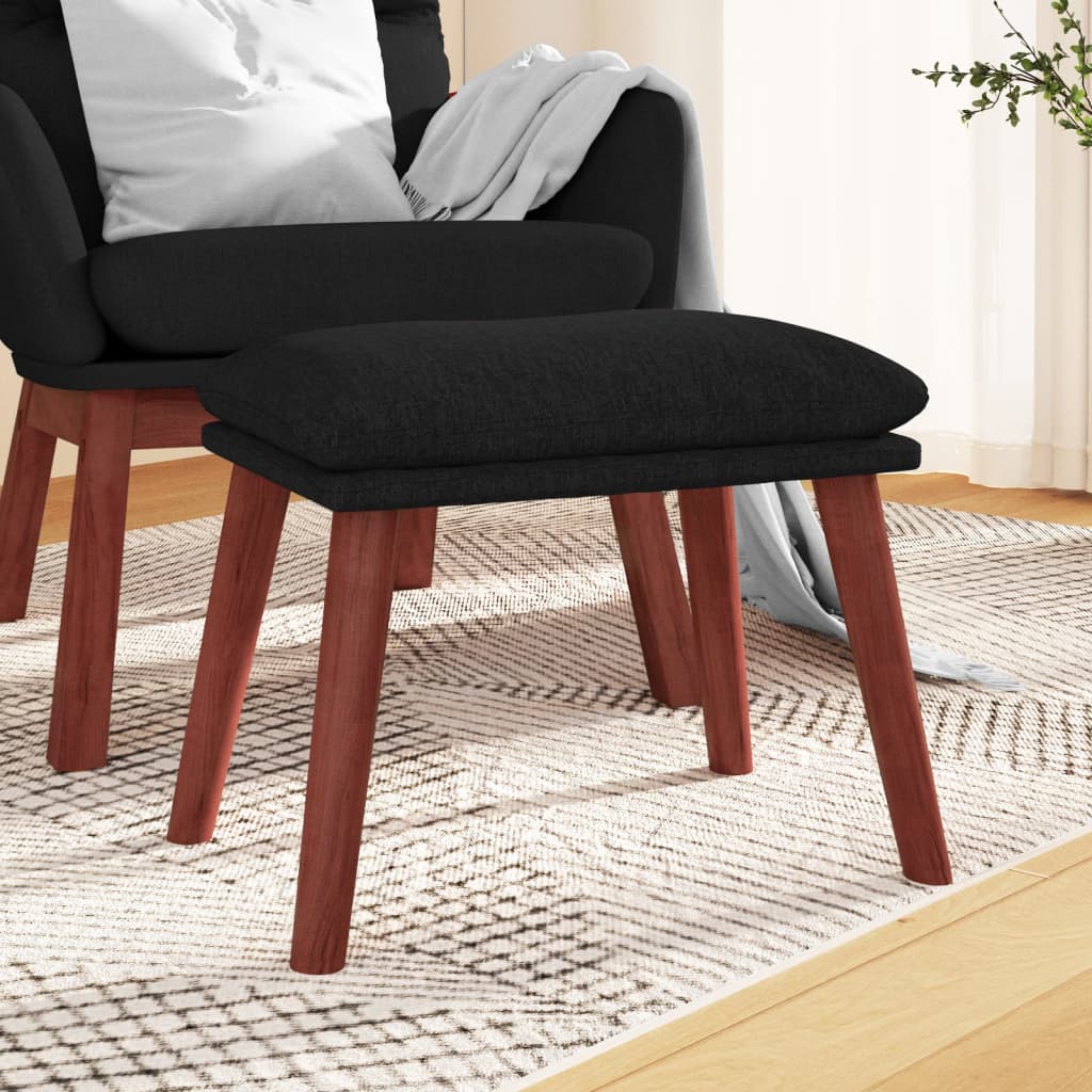 Footstool Black 45 x 29.5 x 35 cm Fabric