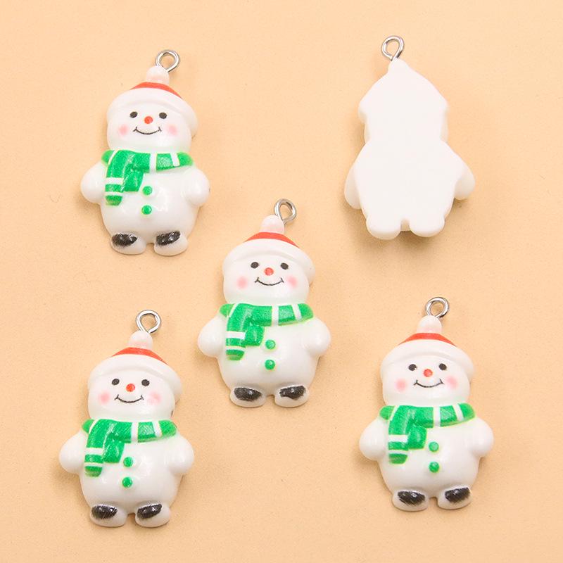 Ciondoli in Resina Serie Natalizia: Campanelle per Albero, Babbo Natale, Renne, Pupazzo di Neve Ornamenti