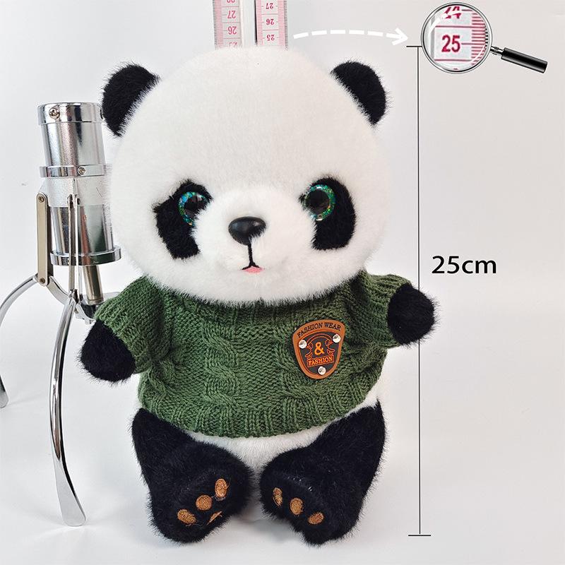Simulated Dressing Giant Panda Doll Plush Toys Sichuan Travel Souvenirs Dolls 8 Inch Machine Grab Dolls